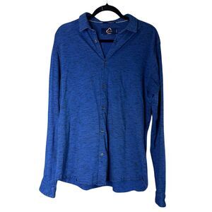 Being Human Mens Dark Blue Long Sleeve Button Down Sz XL Soft Casual Slim Fit